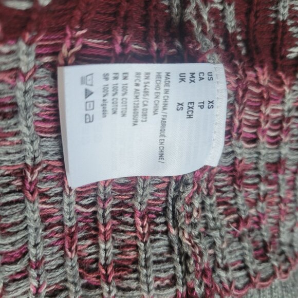 American Eagle Outfitters Aztec Pattern Hoodie Sweater XS Gray & Pink Cotton Ble - Picture 6 of 6